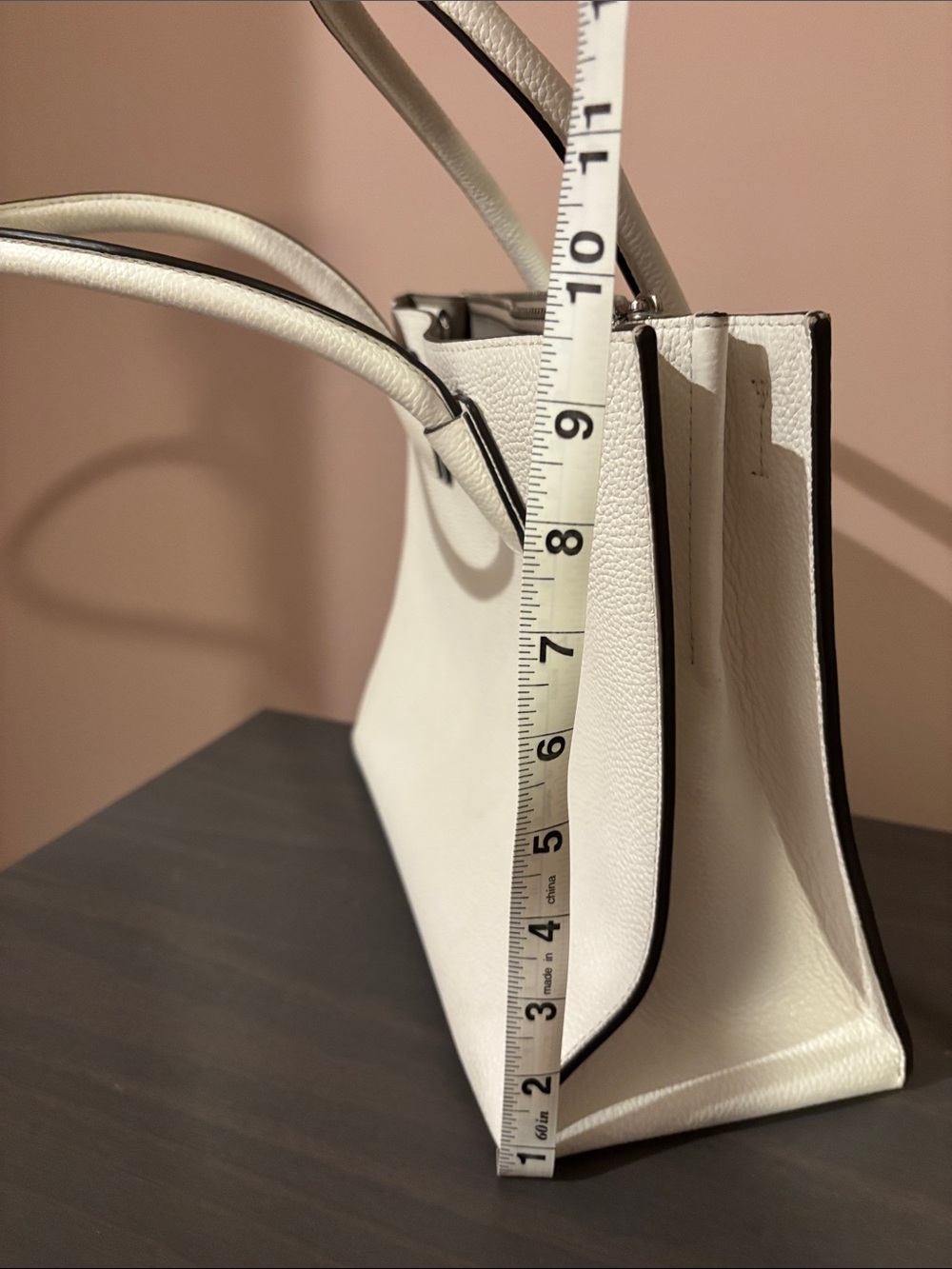 Michael Kors White Leather Pebbled Tote - Picture 8 of 8